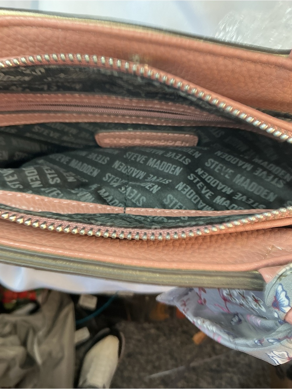 ★ Steve Madden Blush Pink Satchel Crossbody Purse Scarf Accent - Picture 9 of 11